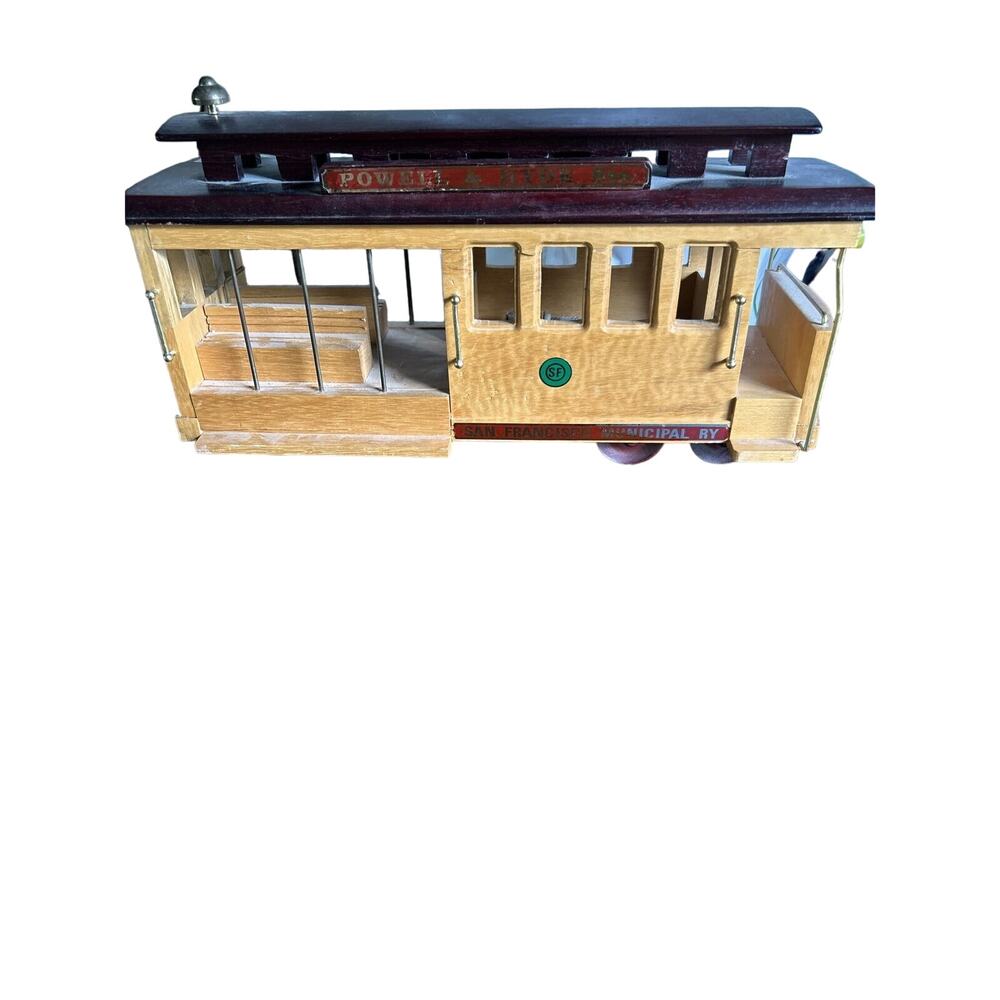 Vintage Wooden Cable Car San Francisco Music Box Powell & Hyde Trolley